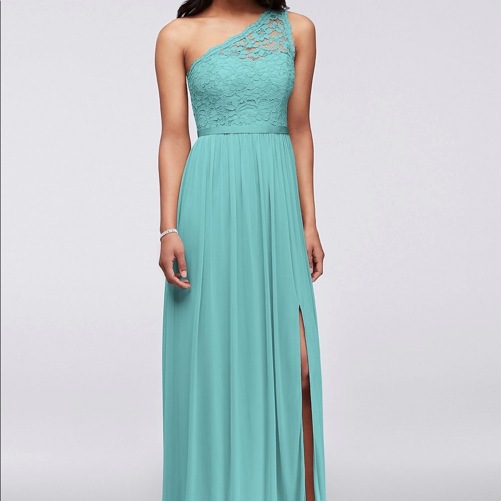 Long One Shoulder Lace Bridesmaid Dress